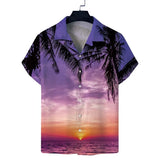 Xituodai Cuba Collar Summer Men's Short-sleeved Printed Shirt Hawaii Beach Vacation