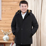 Xituodai Thickened Warm Coat Plus Size Parker Waterproof Hooded Jacket Winter Men's Solid Color Parker Coat Fashion Men's Clothing