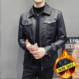 Xituodai New Trend Men's Leather Jackets Thick Winter Warm Jacket Slim Fit Cool Motorcycle Turn-down Collar Zipper Coats Plus Size