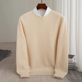 Xituodai Autumn and winter new 100% pure wool men's round neck business casual pullover sweater cashmere bottoming shirt.