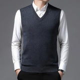 Xituodai New Men's  Business Casual Outer Wear Warm Sleeveless Sweater Vest  Men's Knitted Tops