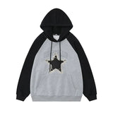 Xituodai Y2K Star Hoodies Sweatshirts for Men Pullovers Hooded Jacket Spring Autumn Loose Tops Male Patchwork Streetwear Casual Xituodai