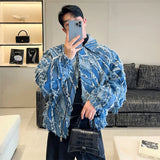 Xituodai Denim Jackets Trend Man Fashion Korean Style Personality Tassel Jean Coat Niche Design Casuall Outerwear Tide New 9C2140