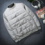 Xituodai Men  Wintern outfits Pullover Padded Coat Men Solid Winter Patchwork Jacket Spiritual Young Man Cold-proof Clothing Young Stand-up Collar Sweatshirt Xituodai Men  Wintern outfits