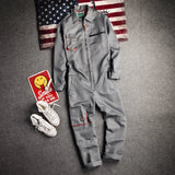 Xituodai New Men's Long-Sleeved Overalls Overalls Zipper Pocket Jumpsuit Jumpsuit Fashion Labor Casual Work Clothes Plus Size S-4xl