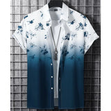 Xituodai Hawaiian Men'S Shirt 3d Gradient Printing Loose Oversized Shirts And Blouses High-Quality Men'S Clothing Beach Party Sweatshirts