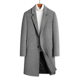 Xituodai Wool 54.3% autumn and winter new men's woolen coat medium and long suit collar cotton thickened woolen coat men's coat Xituodai