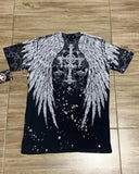 Xituodai Retro Style Streetwear Tshirt Men Gothic Skull Cross Print Fashion Pattern Tshirts Wings Large Print Couple Y2K Short Sleeve