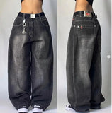 Xituodai 2024 New Fashion Popular Grey Washed Exaggerated Baggy Jeans Y2K Street Vintage Hip-hop Punk Style High Waist Wide Leg Pants