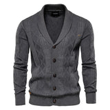 Xituodai Argyle Solid Color Cardigan Men Casual Quality Zipper Cotton Winter Mens Sweaters Fashion Basic Cardigans for Men