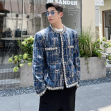 Xituodai 2024 Fashion New Patchwork Stripe Design Denim Jackets Men's Personality Stylish Coats Korean Reviews Many Clothes LZ1592