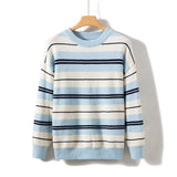 Xituodai 2024fw Feavyweight Striped Round Neck Sweater Men Women Knitted Sweater Loose Inner Layer Base Pullover Sweater Xituodai