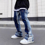 Xituodai Y2K Fashion Ink Painting New Baggy Stacked Jeans Kpop Cargo Pants For Men Clothing Women Luxury Denim Trousers Ropa Hombre