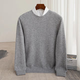 Xituodai Autumn and winter new 100% pure wool men's round neck business casual pullover sweater cashmere bottoming shirt.