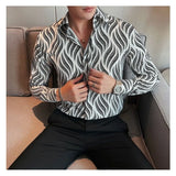 Xituodai England Premium Vintage Fashion Street Casual Creative Mash Up Handsome Drape Anti-wrinkle Men's Shirts Spring Autumn