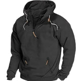 Xituodai Casual Autumn Long Sleeve Hooded Zip Sweatshirts Streetwear Winter Solid Men Pullovers Fashion Multi-pocket Stitch Cargo Hoodie