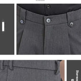 Xituodai Korean Business Casual Men's Autumn New Splicing Button Zipper Pocket Fashion Solid Color Slim Versatile Straight Leg Pants