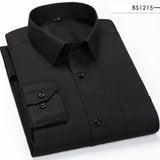 Xituodai Single Patch Pocket Formal Business Standard Office  Men's Classic Long Sleeve Solid Basic Dress ShirtsSIZE 47 48