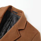 Xituodai Wool 54.3% autumn and winter new men's woolen coat medium and long suit collar cotton thickened woolen coat men's coat Xituodai