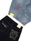 Xituodai Y2k Men Retro Harajuku Clothing 2023 New Baggy Casual Wide Leg Jeans Hip Hop Print Jeans Trend Fashion Black High waist Jean