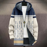 Xituodai Men Jacket Cardigans Coats Printed Native Retro Aztec Graphics Plush Thick Outdoors Fleece Winter Casual Streetwear Clothing Xituodai