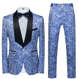 Xituodai Fashion New Men's Casual Boutique Business Wedding Host Flower Color Suits 3 Pcs Set Dress Blazers Jacket Pants Vest Coat