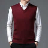 Xituodai New Men's  Business Casual Outer Wear Warm Sleeveless Sweater Vest  Men's Knitted Tops