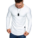 Xituodai Autumn Long Sleeve T-shirt Men's Solid Color Splicing Leisure Menswear