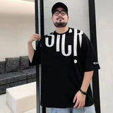 Xituodai Men's T-shirt Loose Tops Baggy Oversized Print Male Tees Shirts O Neck Alphabet Cheap Clothes And High Quality Ordinary 5xl Y2k