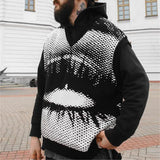 Xituodai  Aesthetic Knitted Tank Top Men 2025 Winter V-Neck Sleeveless Vest Goth Jacquard High Quality Y2K Knitwear Sweaters Women Clothes