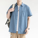 Xituodai Short-sleeved Shirt Men's Casual Workwear Japanese Jacket