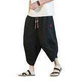 Xituodai Japanese Kimono Traditional Shorts Men's Asian Clothin Pants Japanese Samurai Casual Loose Men's Yukata Linen Wide Leg Trousers