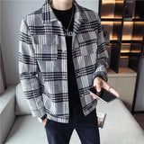 Xituodai Brown Jacket for Men Chinese Thin Slim Fit Plaid Man Suits and Blazers Coats Fashion 2024 Elegant Luxury Designer Classic Casual