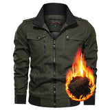 Xituodai Men's Winter Fleece Warm Cargo Jackets New Fashion Bomber Parkas Men's Simple Motorcycle Warm Windproof Baseball Coats