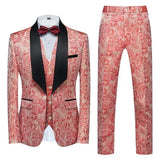 Xituodai Fashion New Men's Casual Boutique Business Wedding Host Flower Color Suits 3 Pcs Set Dress Blazers Jacket Pants Vest Coat