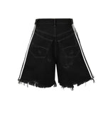 Xituodai Black Hip-hop Hole Beggar Jeans Shorts Men's American Street Washed Old Loose Five-part Pants Streetwear Men Y2k Clothes Pants