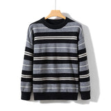 Xituodai 2024fw Feavyweight Striped Round Neck Sweater Men Women Knitted Sweater Loose Inner Layer Base Pullover Sweater Xituodai