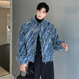 Xituodai Denim Jackets Trend Man Fashion Korean Style Personality Tassel Jean Coat Niche Design Casuall Outerwear Tide New 9C2140