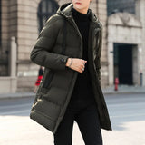 Xituodai Men Fashion Coat Casual Slim Zipper Jacket Winter Warm Hooded Long Parka Men New Warm Autumn Thick Waterproof Coat Men