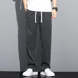 Xituodai S-5XL 6Style,Men's Loose Jeans Summer Soft Lyocell Thin Fabric Straight Pants Drawstring Elastic Waist Korea Casual Trousers,Y2K