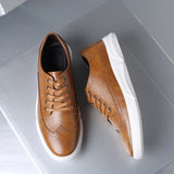 Xituodai  Plus Sizes Men's Casual Leather Shoes Men Fashion British Board Shoes Mens Lace-up Retro Brogue Shoes Flats