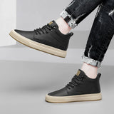 Xituodai  High Top Men's Sneakers Fashion Men Casual Shoes Genuine Leather Sneakers Tenis Masculino All-match Streetwear Skate Shoes Men