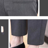 Xituodai Korean Business Casual Men's Autumn New Splicing Button Zipper Pocket Fashion Solid Color Slim Versatile Straight Leg Pants