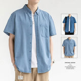 Xituodai Short-sleeved Shirt Men's Casual Workwear Japanese Jacket