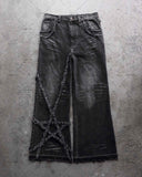 Xituodai New Gothic Punk Rock Five Star Embroidered Jeans Men's Y2K Street Hip Hop Loose High Waisted Wide Leg Pants Women's