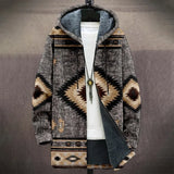 Xituodai Men Jacket Cardigans Coats Printed Native Retro Aztec Graphics Plush Thick Outdoors Fleece Winter Casual Streetwear Clothing Xituodai