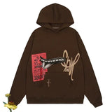 Xituodai Fashion Streetwear Cactus Jack Hoodies Graffiti Printing Sweatshirts High Street Hip Hop  Pullover