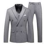 Xituodai Men Casual Boutique Business Double Breasted Suit Coat 3 Piece Set / Solid Color Slim Fit Blazers Jacket Pants Vest Trousers