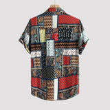 Xituodai Hawaiian Shirt Man Summer New Beach Print Short-sleeved Male Clothes Roll Collar Chic Vintage Refine Causal Wear Elaborate