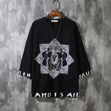 Xituodai Graffiti Print Casual Tee Men Short Sleeve Hoodie Sweatshirt Streetwear Fashion Harajuku Male Tshirts $9 Clearance of Inventory